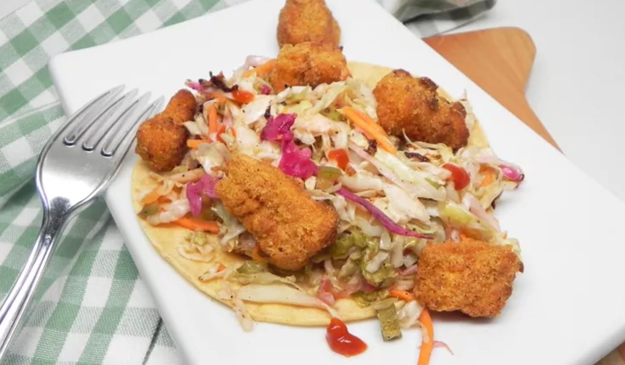 Keto Air Fryer Fish Taco Bowl with Jalapeño Slaw